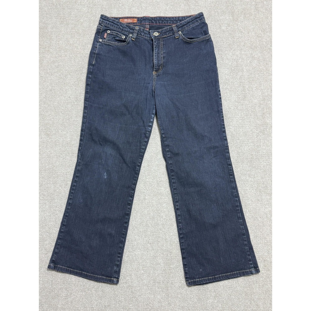 Me Jeans Jeans Womens 16 Blue Bootcut Stretch Dark Wash Zip‎ Fly Made in USA